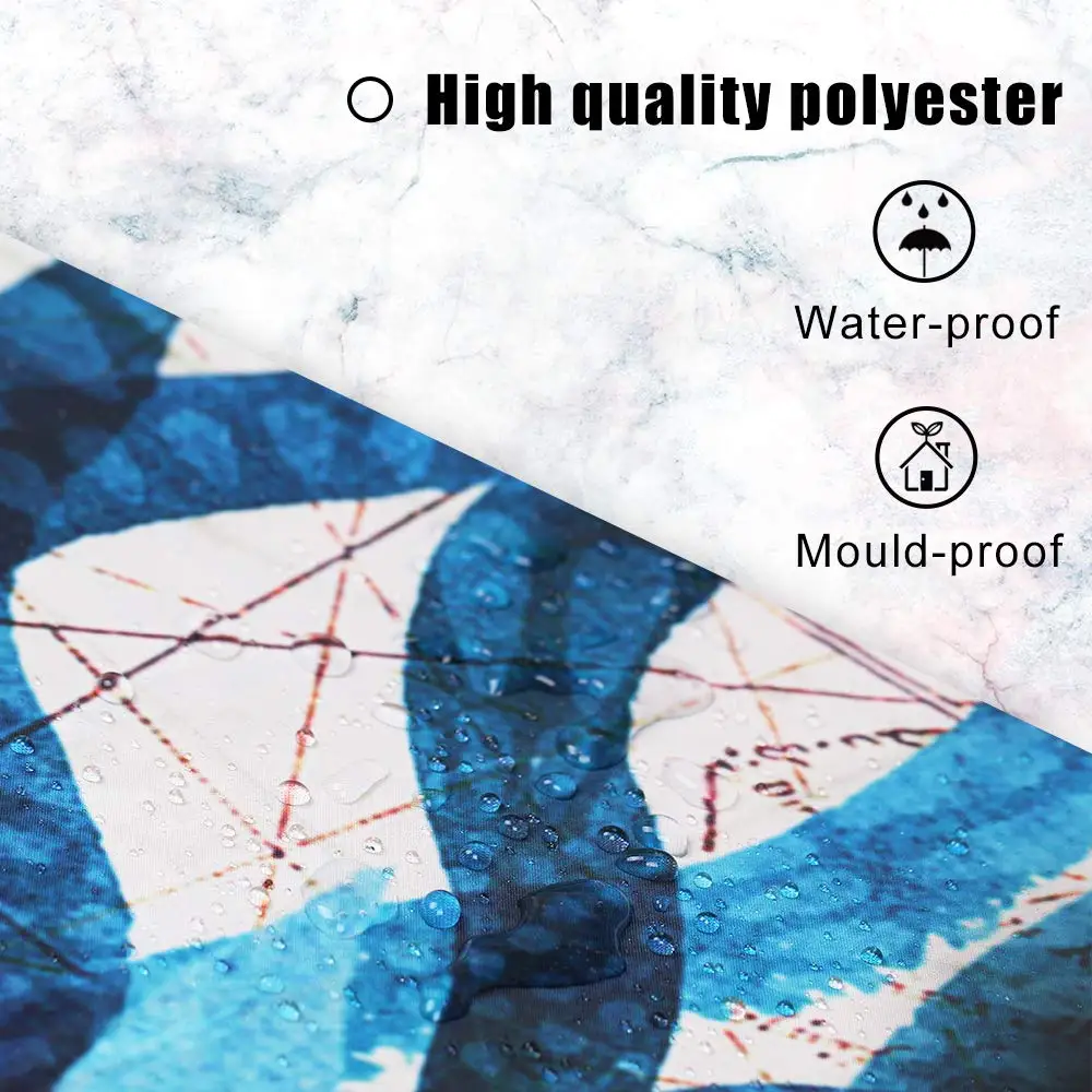 Хэллоуин луна ночь тема ткань Душ фотообои зеленый оранжевый и синий | Дом сад