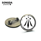 Новое поступление, амулет Awen в виде аптеки, с ретро-принтом, стеклянный кабошон, металлические броши из сплава, унисекс, аксессуары для одежды