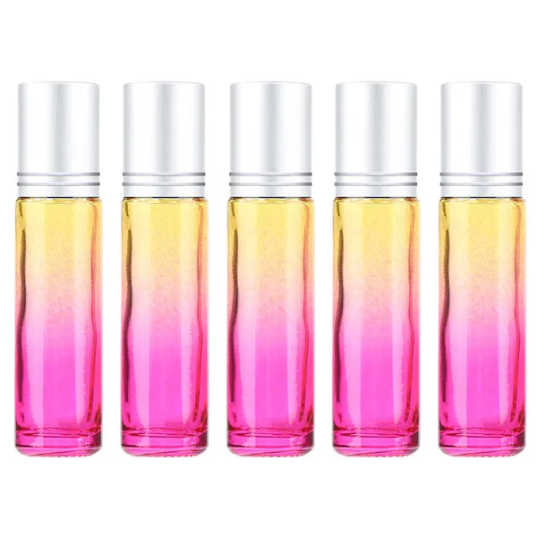11 10ML 5PCS 5 шт./компл. 10 мл градиентные цветные толстые стеклянные с роликовым аппликатором эфирные масла пустые флаконы для духов 10cc роликовый шар прочный для путешествий - Цвет: 11 10ML 5PCS