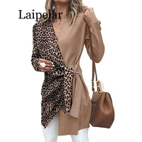 winter outerwear coats leopard elegent suit jacket female long women animal print coat trench women coats and jackets plus size