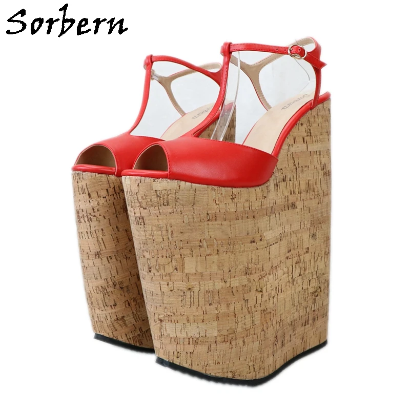 Sorbern сандалии на танкетке 30 см босоножки очень высоком каблуке платформе летние