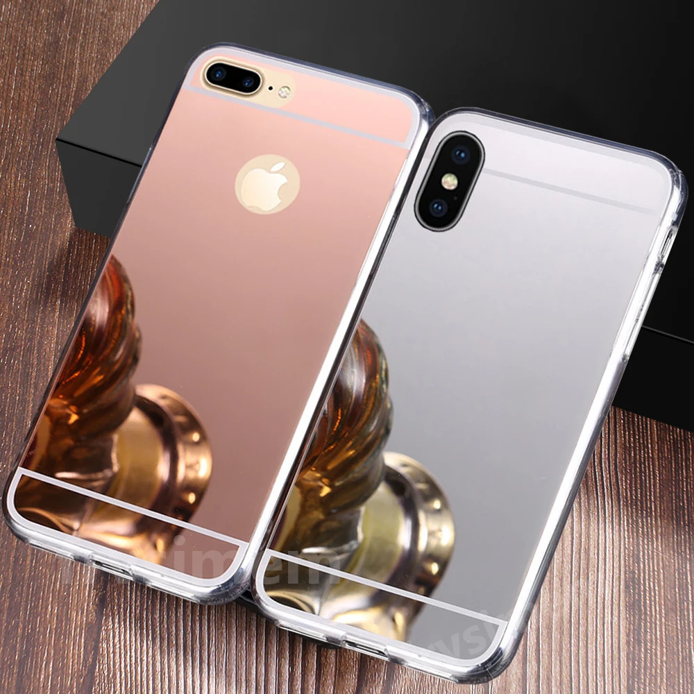 Блестящий зеркальный чехол для iphone 11 Pro Max 6 6s 8 7 Plus XR 5 5s SE old X XS 10 мягкий блестящий
