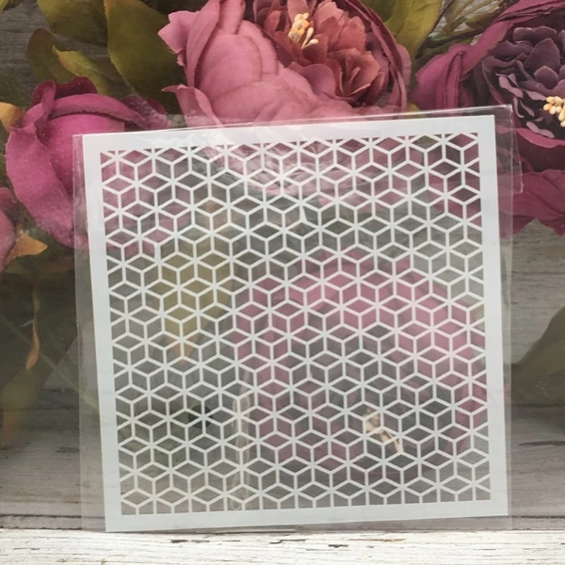 1 шт. 5*5 дюймов кубическая текстура сделай сам многослойные трафареты настенная