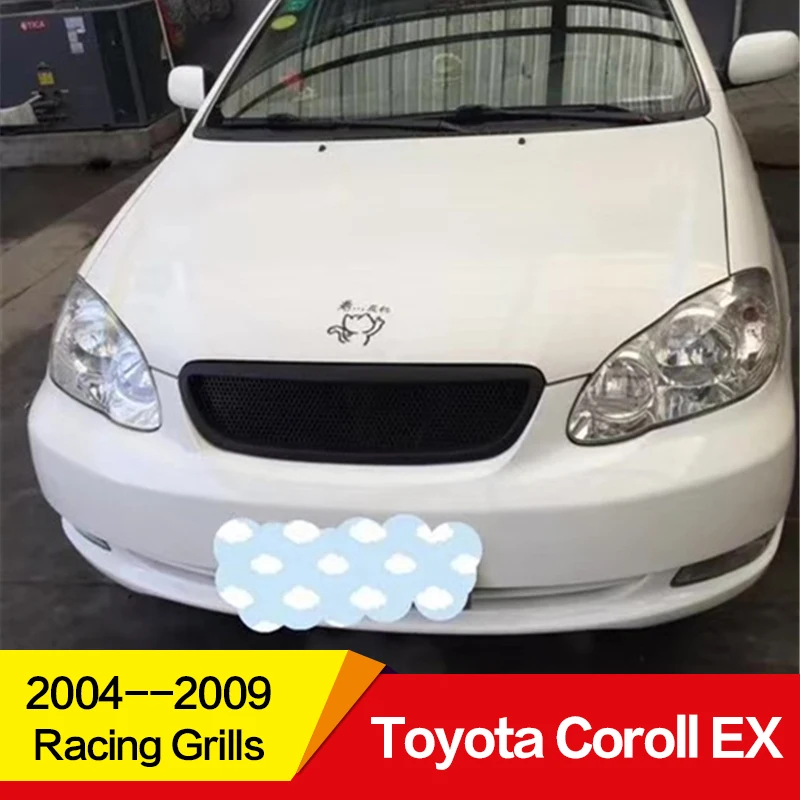 Использование для Toyota Corolla EX racing grills 2004-09 год Глянцевая углеродная волоконная арматура Передняя Центральная гоночная решетка крышка аксессуары