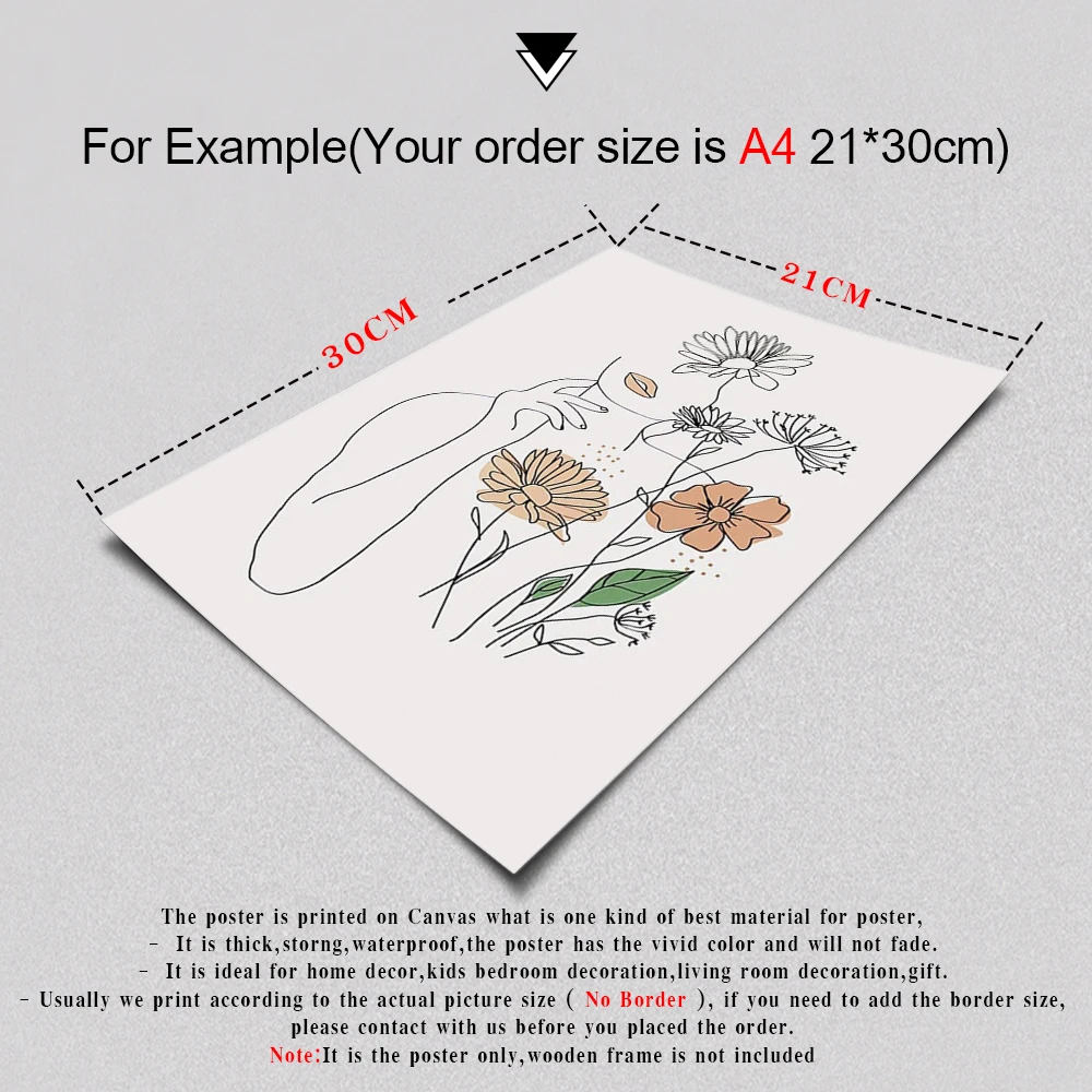 

Modern Abstract Figure Line Art Picture Canvas Painting Wall Art Flower Human face Poster and Print for Living Room Home Decor