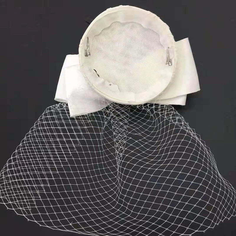 100% Ручная работа Женская федора Шляпа Федоры Платье Фасцинатор Льняное войлоковое Пиллбокс Партийные головные уборы Элегантная свадебная лук Вуаль LM071.