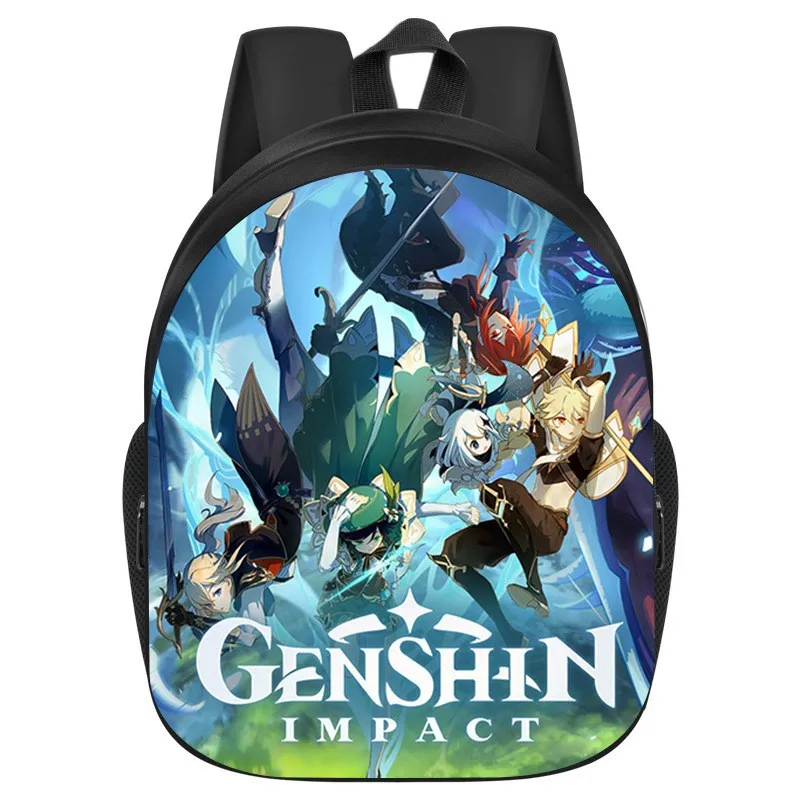

Large Capacity 16in Game Genshin Impact Xiangling Hu Tao Keqing Klee Backpack Schoolbag Print Book Bags Simple Travel Accessory