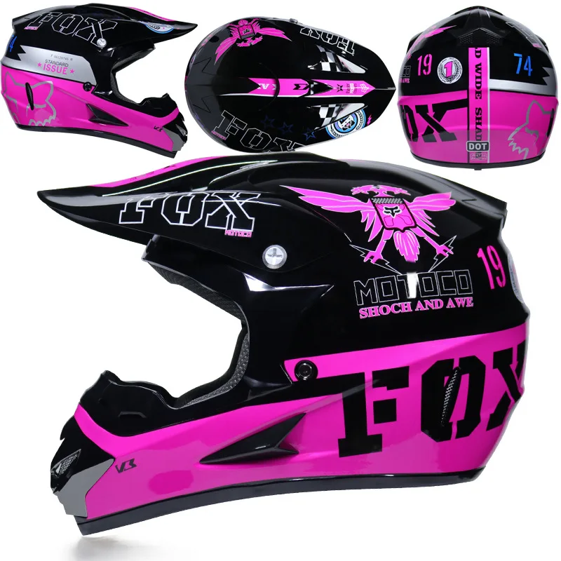 Гоночный Кроссовый мотоциклетный шлем DOT Casque Moto Capacete Moto Casco бездорожье полное лицо винтажный Кроссовый шлем для женщин 3 подарка