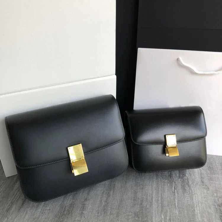 

New style beancurd bag box24cm teen18.5cm classic toothpick pattern single shoulder slanting leather bag for women