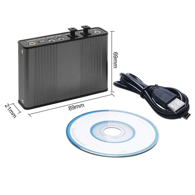 

Professional USB Sound Card 6 Channel 5.1 Optical External Audio Card Converter CM6206 Chipset for Laptop Desktop