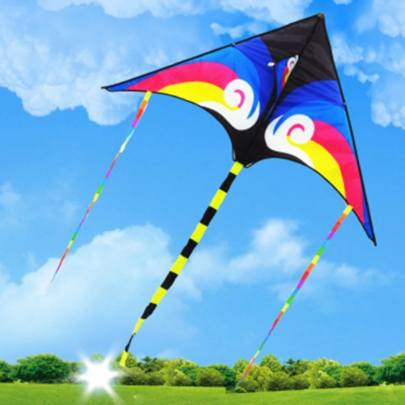 

Large Colorful Rainbow Delta Kite Long Colorful Tail Easy to Fly Delta Kite for Children Delta Kite for Children Fun To