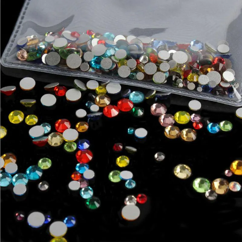 Горячая Распродажа стеклянные стразы для ногтей разных размеров искусство