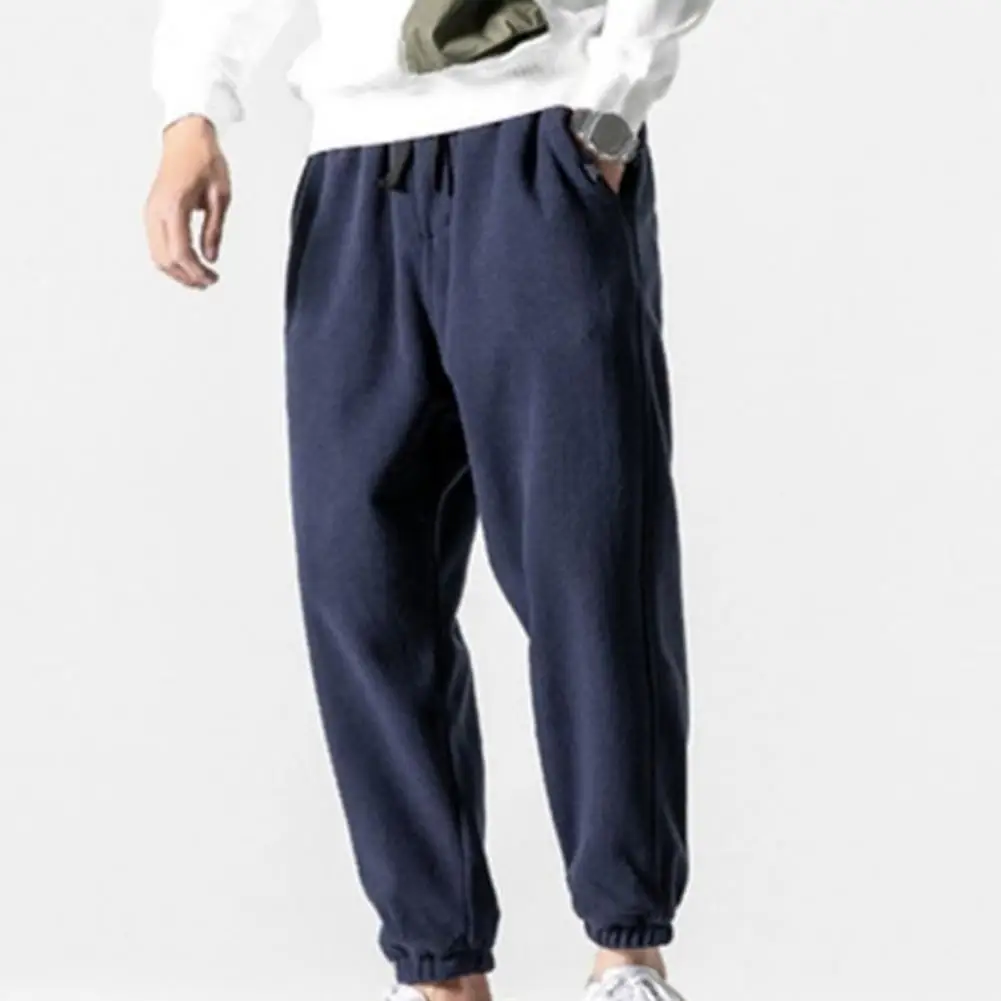 

Мужские спортивные брюки, однотонные спортивные штаны со средней талией и поясом на резинке