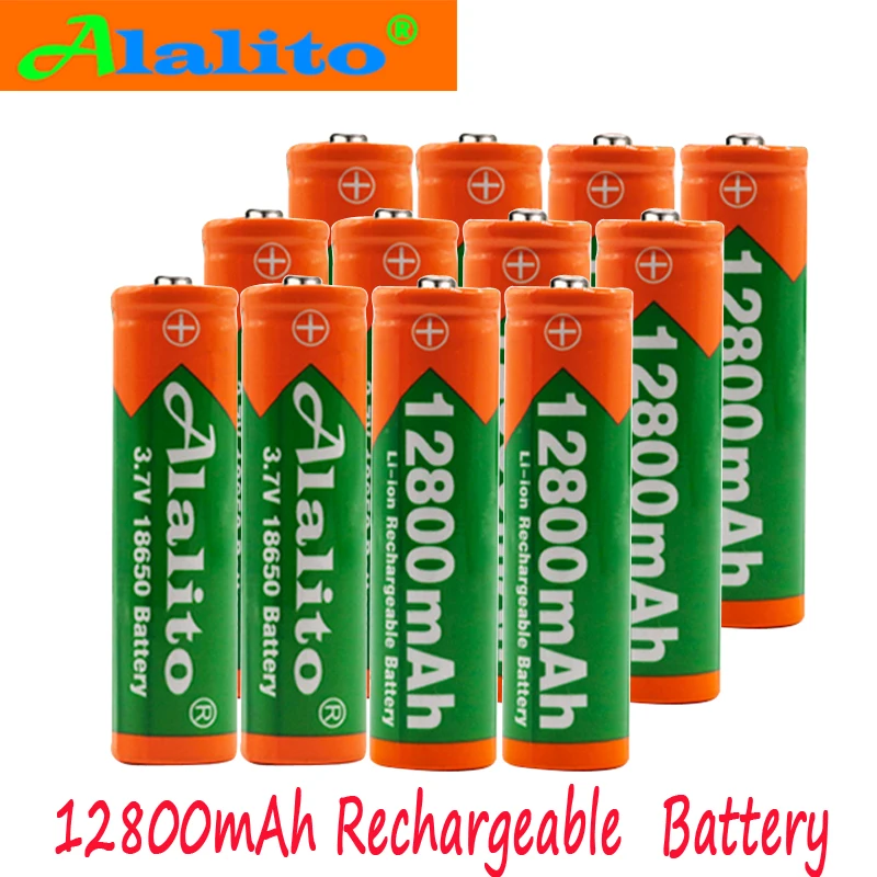 Оригинальная батарея 3 7 V 18650 литиевая 12800 mah перезаряжаемая для фонарика фонарь