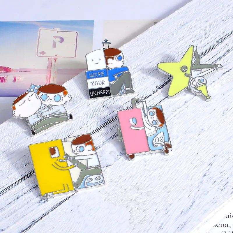 5 видов животных брошка мультфильм милый ящик Звезда Маленький мальчик буквы