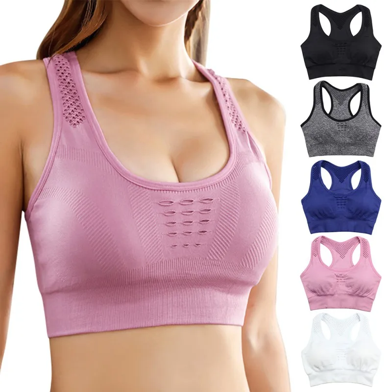 

Women's sports bra Hollow Out Back Beauty Shockproof Yoga Fitness Wire Free Push-up Comfort Bra