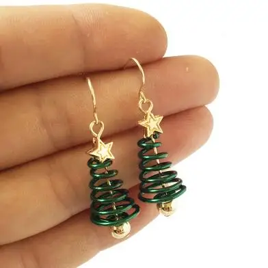 Новая мода звезда рождественская елка серьги гвоздики для женщин винт дизайн