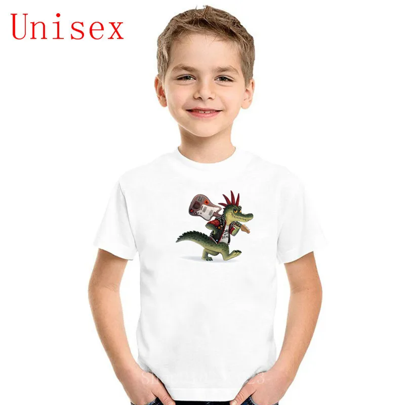 Новейший дизайн футболка в стиле панк детская одежда крокса крокодиловой гитары