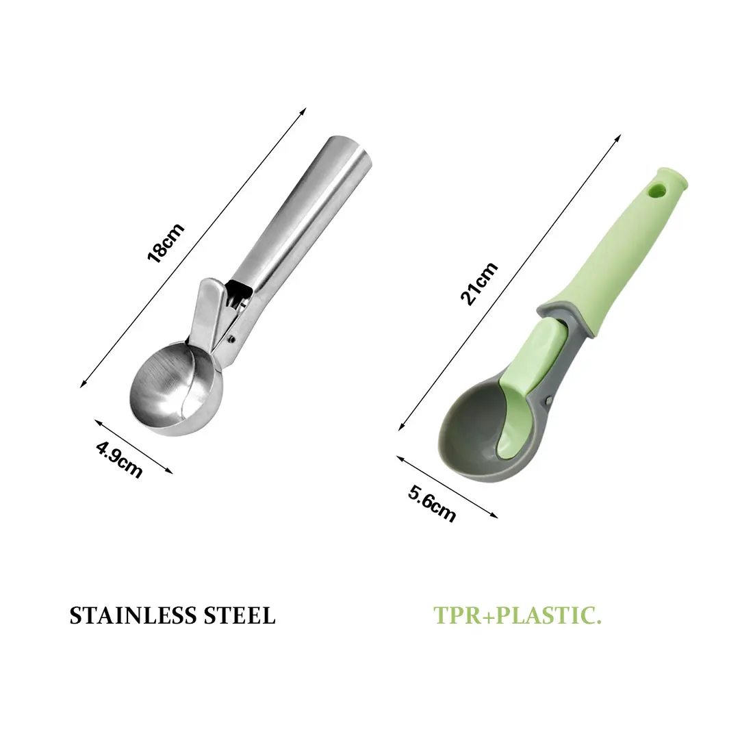 

Stainless Steel Ice Cream Scoop- Easy Trigger, ice cream, frozen yogurt, cookie dough, meat balls, rice dishes, vegetable purees