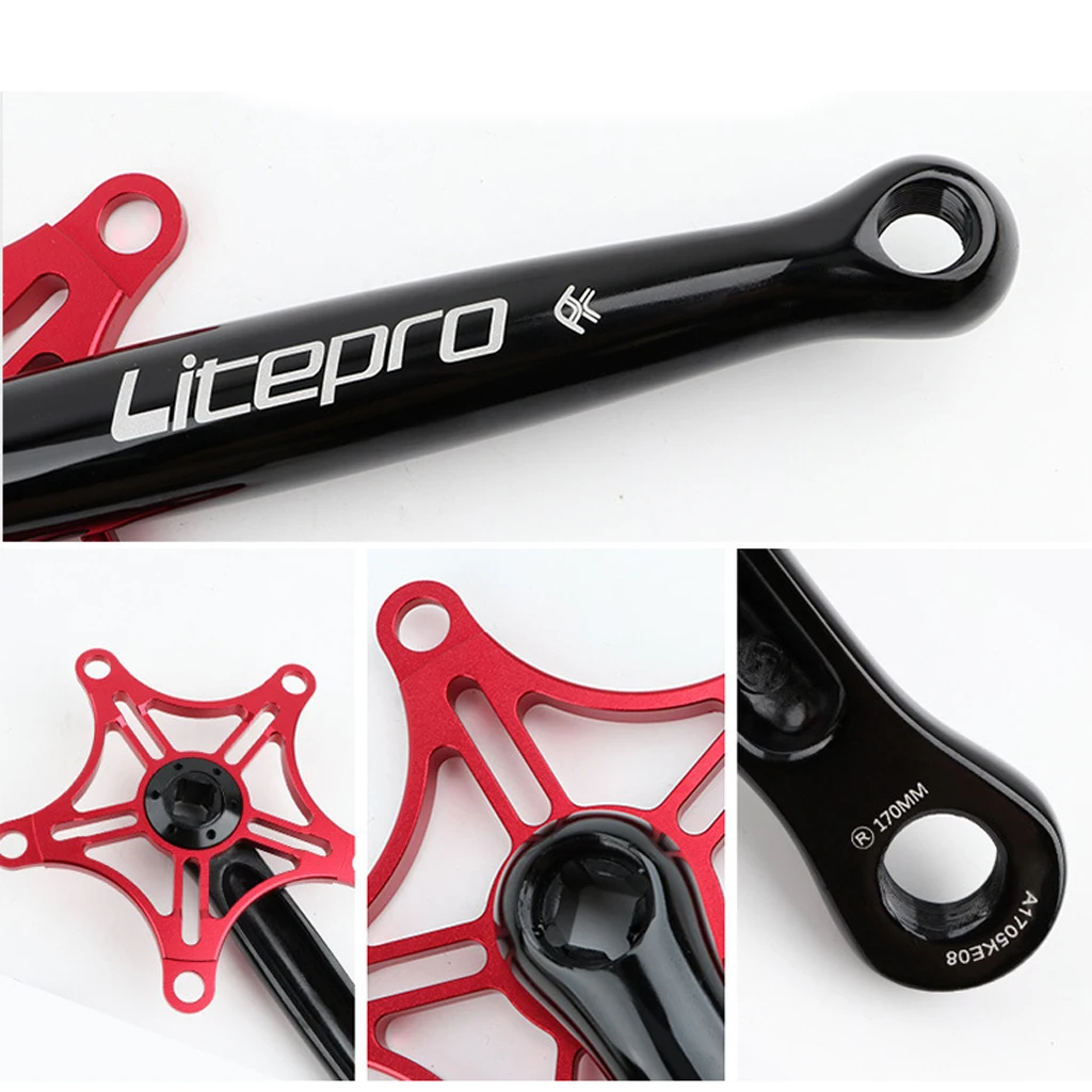 

Ultralight Folding Bike Crankset Rust-proof Bicycle Square 170mm Crank Chainring