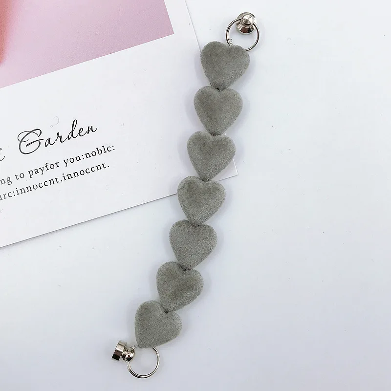 new diy mobile phone case jewelry accessories handmade plush love bracelet girls mobile phone anti fall hanging chain free global shipping