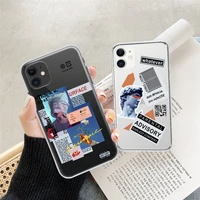 art pattern phone cases for iphone 13 case 13 mini 11 12 pro max xs max xr x 5 6 7 8 plus se20 cute angel transparent soft cover