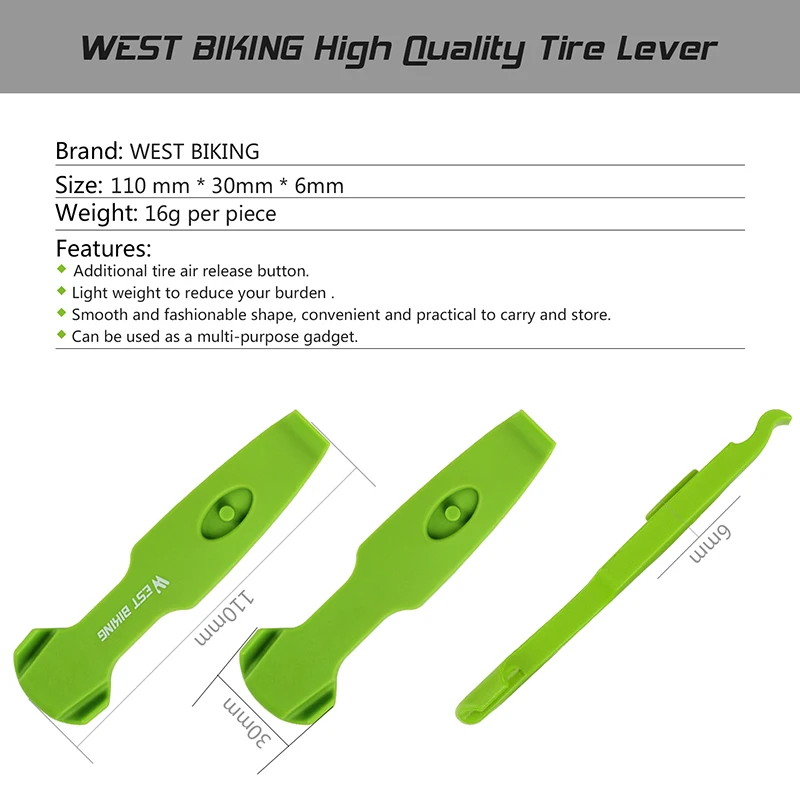 

WEST BIKING 2pcs Professional Bike Tire Lever Wheel Tire Repair Tools MTB Road Bicycle Tire Opener Remover Cycling Accessories