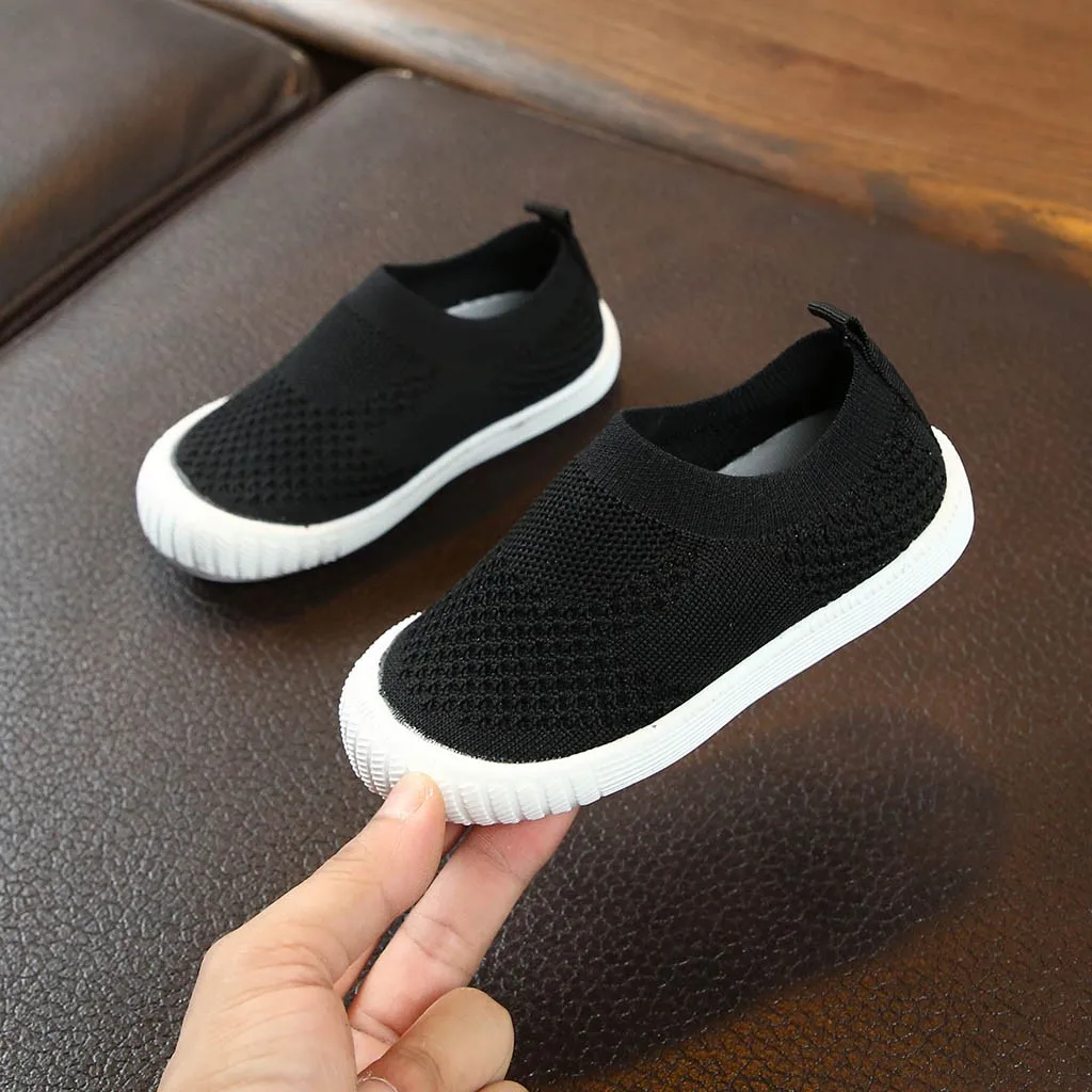 2020 высококачественные детские однотонные сетчатые спортивные кроссовки для