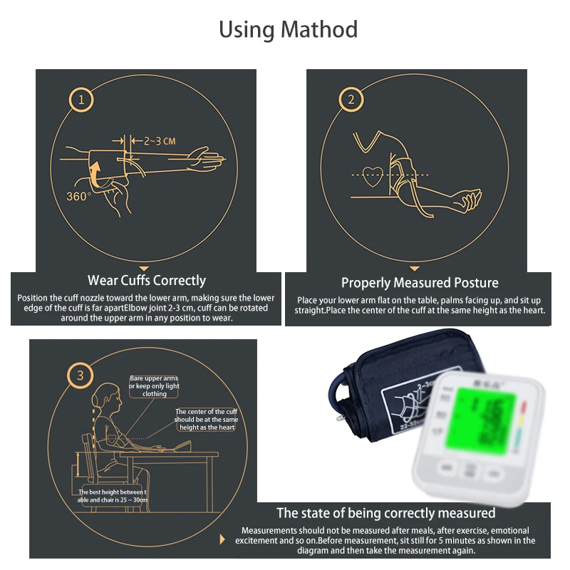 Бытовой цифровой прибор для измерения артериального давления пульса тонометр