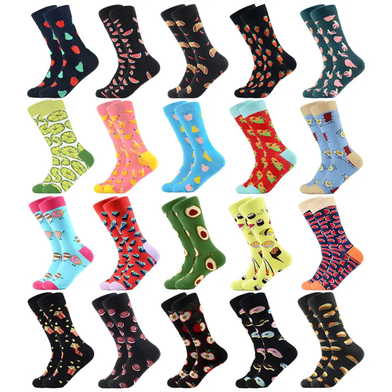 

Funny Men And Women Fashion Harajuku Fruit Socks Cute Art With Banana Apple Strawberry Watermelon Happy Socks