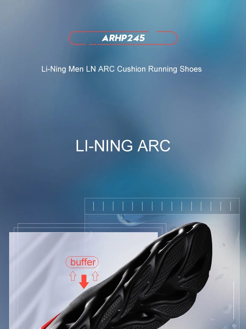Li-Ning/мужские кроссовки для бега с подушкой из дуги; износостойкая спортивная обувь с водонепроницаемой подкладкой; износостойкие кроссовки; ARHP245 XYP946