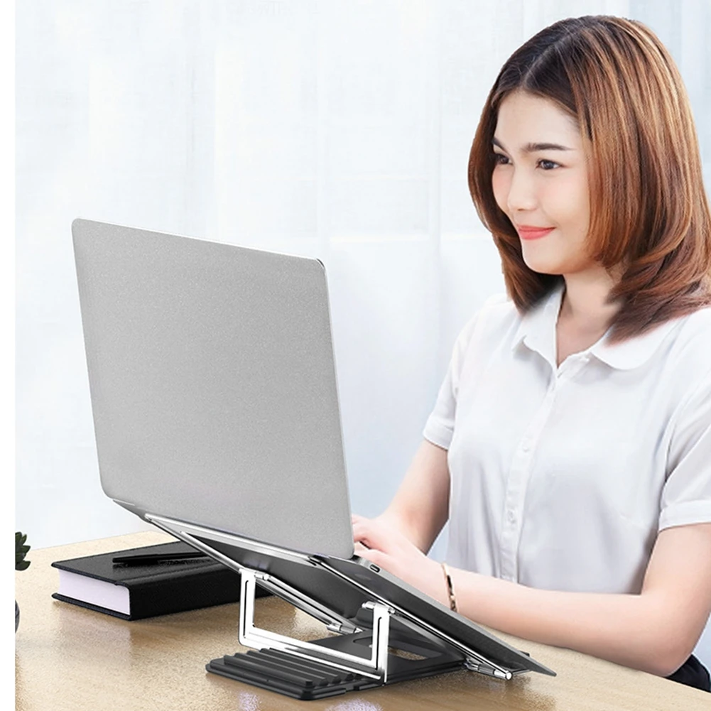 

Aluminum Alloy Adjustable Laptop Stand Folding Portable for Notebook MacBook Computer Bracket Lifting Cooling Holder