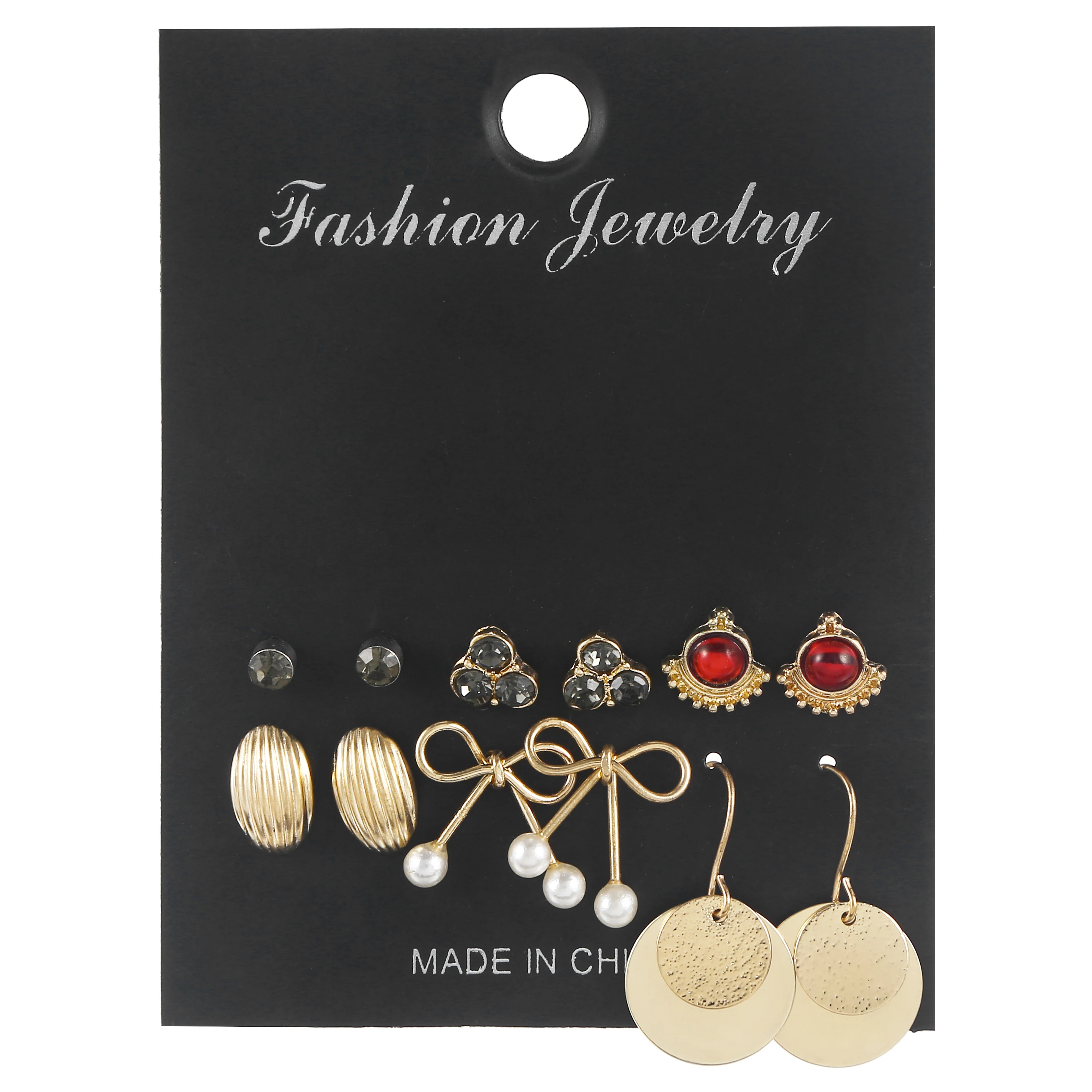 

Набор женских серег-гвоздиков с кристаллами, в богемном стиле