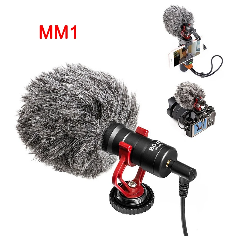 

BOYA BY-MM1 Compact On-Camera Video Microphone Youtube Vlogging Recording Mic for iPhone Nikon Canon DSLR Smooth Q Feiyu Gimbal