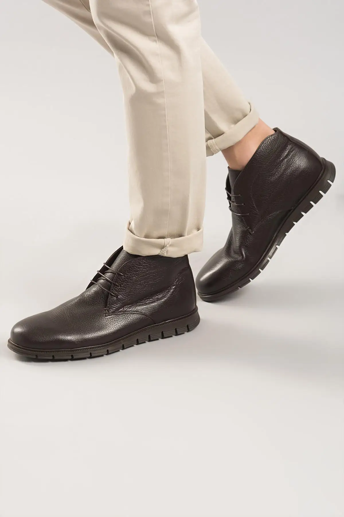 Мужские ботинки из натуральной кожи с жемчугом цвет коричневый коллекция 120130000374