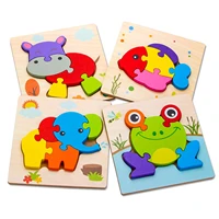 montessori games baby aniamls traffic kids cognition puzzles toys wooden cartoon cognition puzzle toys matching education game