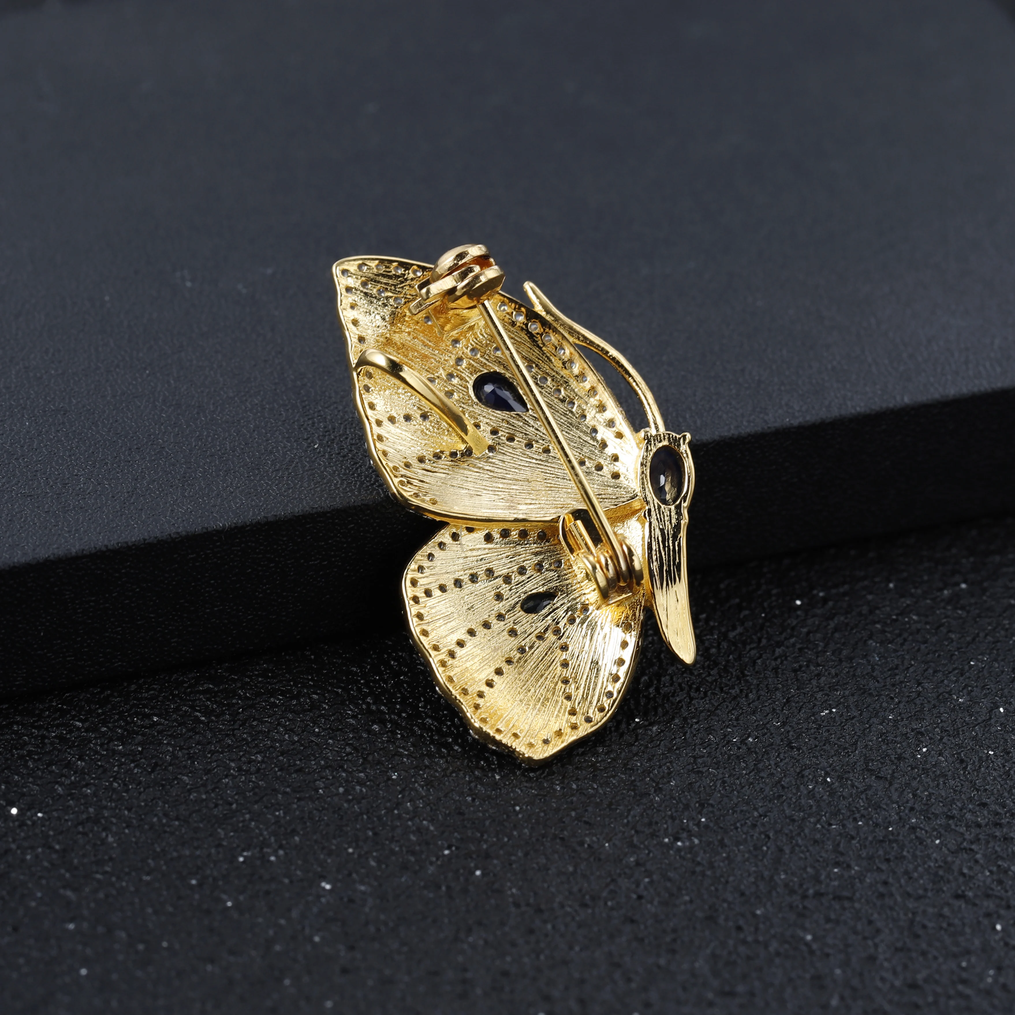 Женская Брошь из серебра 925 пробы с натуральным сапфиром карата | Украшения и