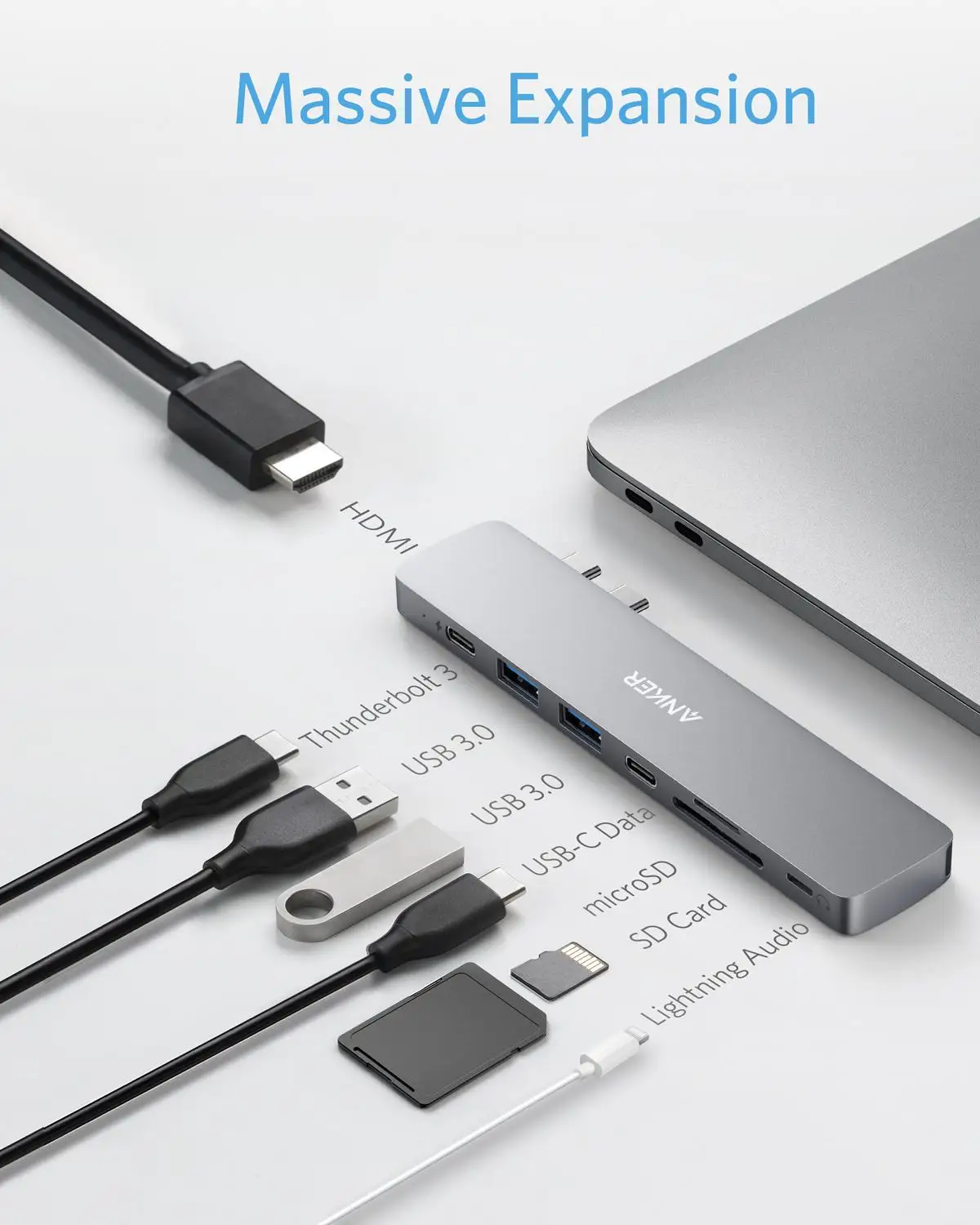 Anker USB C Hub for MacBook PowerExpand Direct 8-in-2 Adapter with Thunderbolt 3 Port 4K HDMI and | Компьютеры и офис