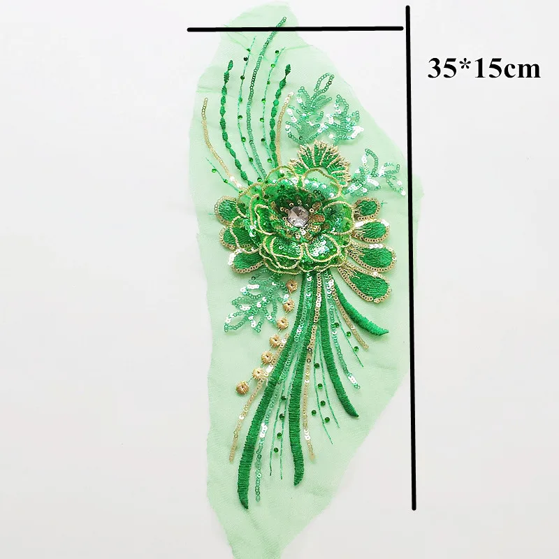 3d Цветочная аппликация Алмазный кристалл тяжелая вышивка кружево швейная