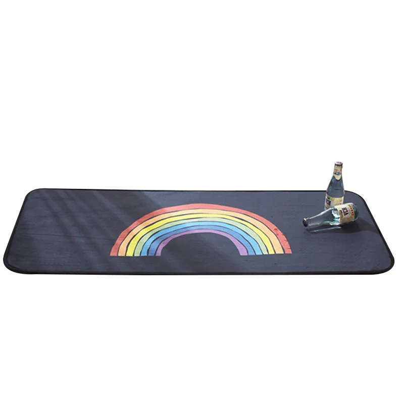 

South Korea New Kitchen Floor Mats Rainbow Bathroom Mat Water Absorption Shower Mat Floor Rug Door Dust Proof Bedside Rug Kids