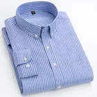 Мужская рубашка из ткани Оксфорд, Повседневная Удобная рубашка с воротником на пуговицах, длинными рукавами, одним накладным карманом, легкая в уходе, 2019