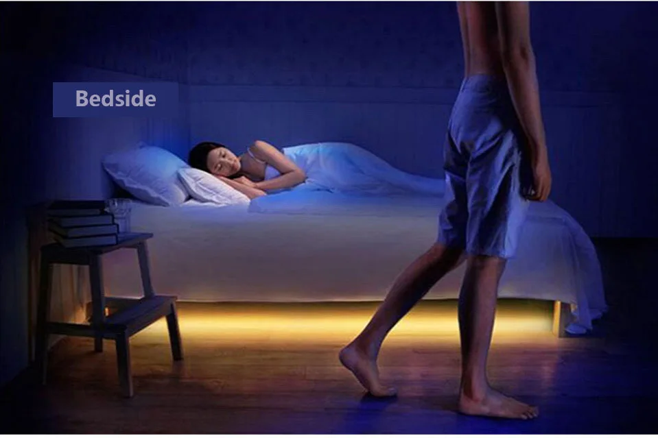 

Светодиодная лента с инфракрасным датчиком светильник, белый свет с батарейным отсеком, USB светильник лампа теплого белого света под шкаф, с...