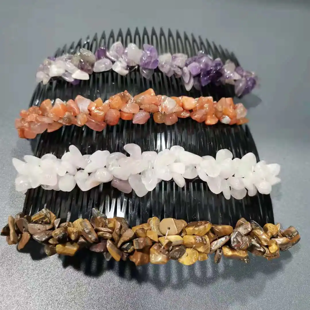 

Polished Natural mineral Crystal gravel headwear for Girl
