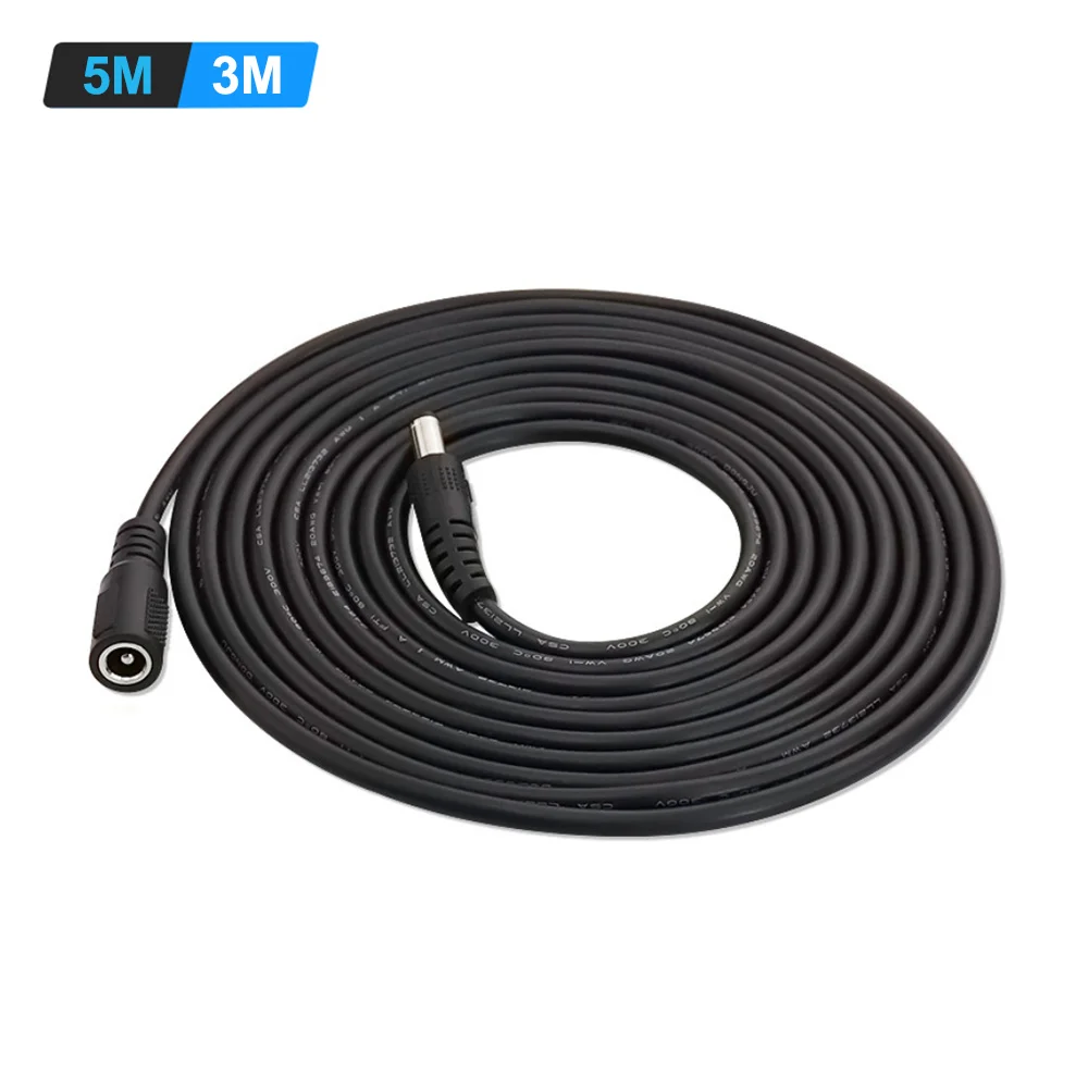 

5Meter DC 12V Power Extension Cable 3M Surveillance Camera Power Cable 5.5mmx2.1mm 10FT/16FT DC Plug For CCTV Camera 12 Volt