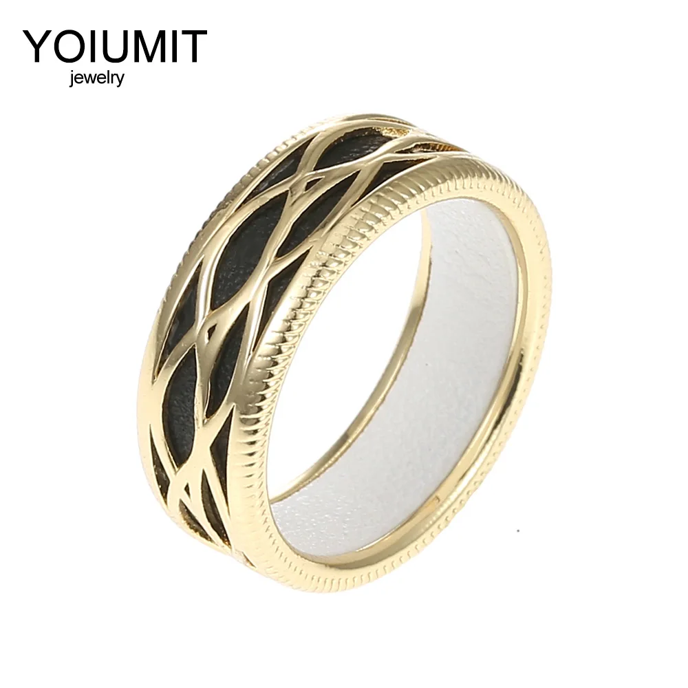 Кремо Модные кольца для женщин Сменные Cuir полые кожаные овальное кольцо