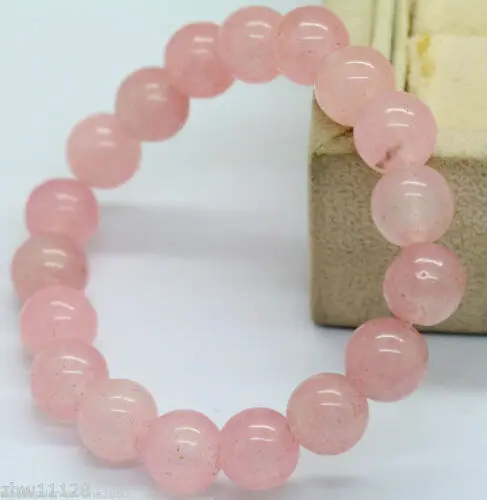 

10mm Sea Water Blue Aquamarine Jade Round Beads Stretchy Bangle Bracelet