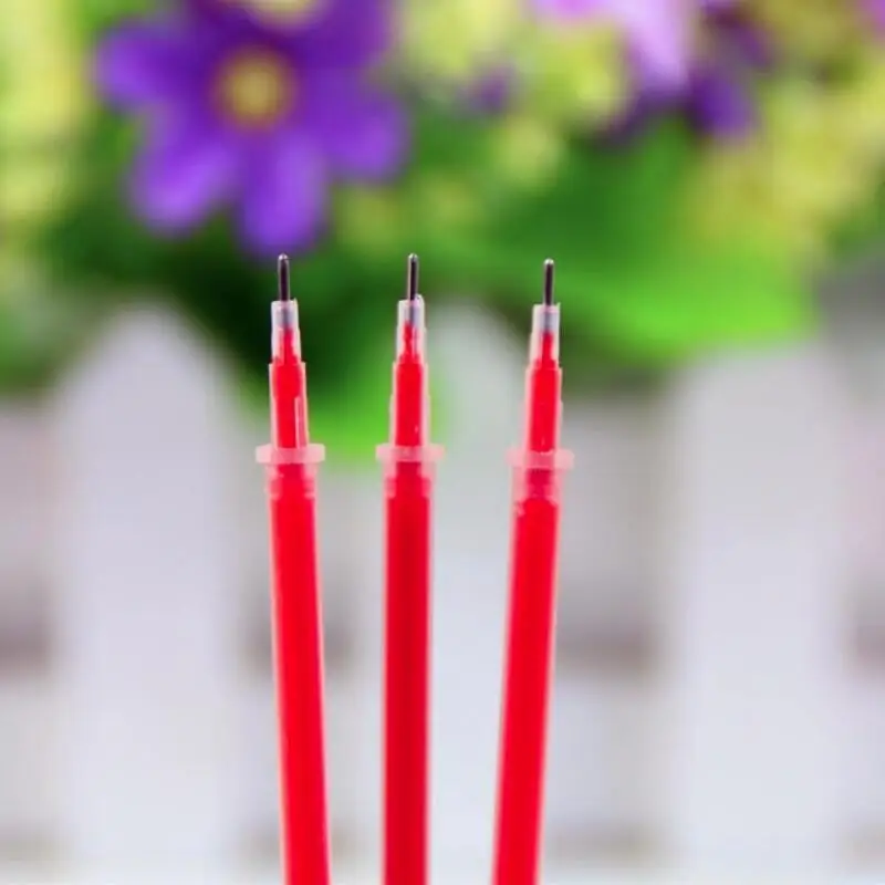 0.38mm Red 20 шт./лот, гелевая ручка с нейтральными чернилами, заправка, нейтральная ручка, хорошее качество, заправка, черный, синий, красный, 0,5 мм, 0,38 мм, заправка пулей, для офиса и школы - Цвет: 0.38mm Red