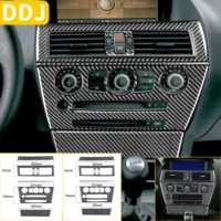 car center console ac cd radio panel carbon fiber cover stickers for bmw 6 series e63 e64 2004 2010 central air vent trim decal