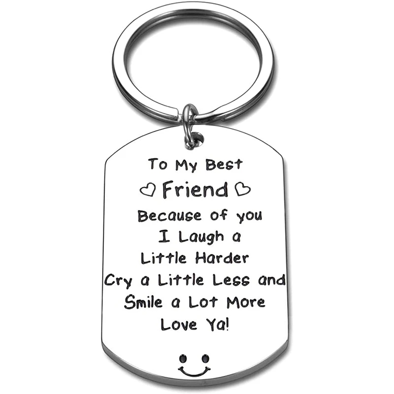 

Friends Key Chain Friendship Gift Keychain for Women Best Friend Keychain Birthday Sister Besties BFF Stainless Steel Keyring