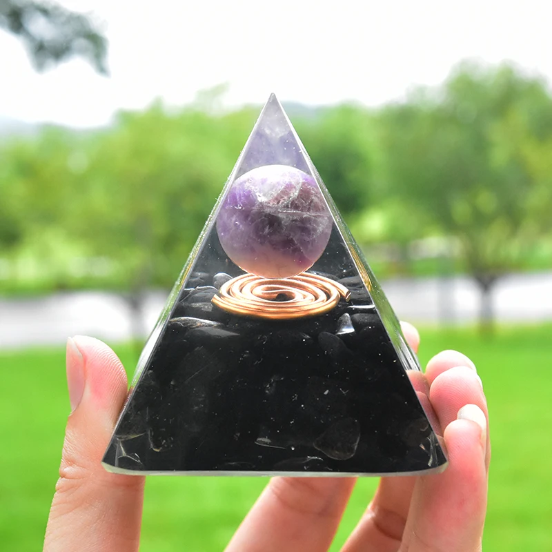 

Черная турмалиновая Пирамида Orgon 3D аметистовый шарик избавляет от отрицательной энергии и улучшает сон Orgonite